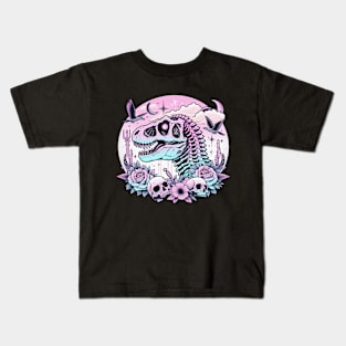 T Rex Skull Pastel Goth Aesthetic Creepy Cute Halloween Kids T-Shirt